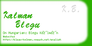 kalman blegu business card